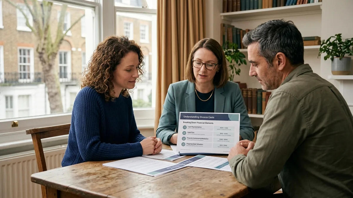 A breakdown of the costs involved in a divorce in England and Wales